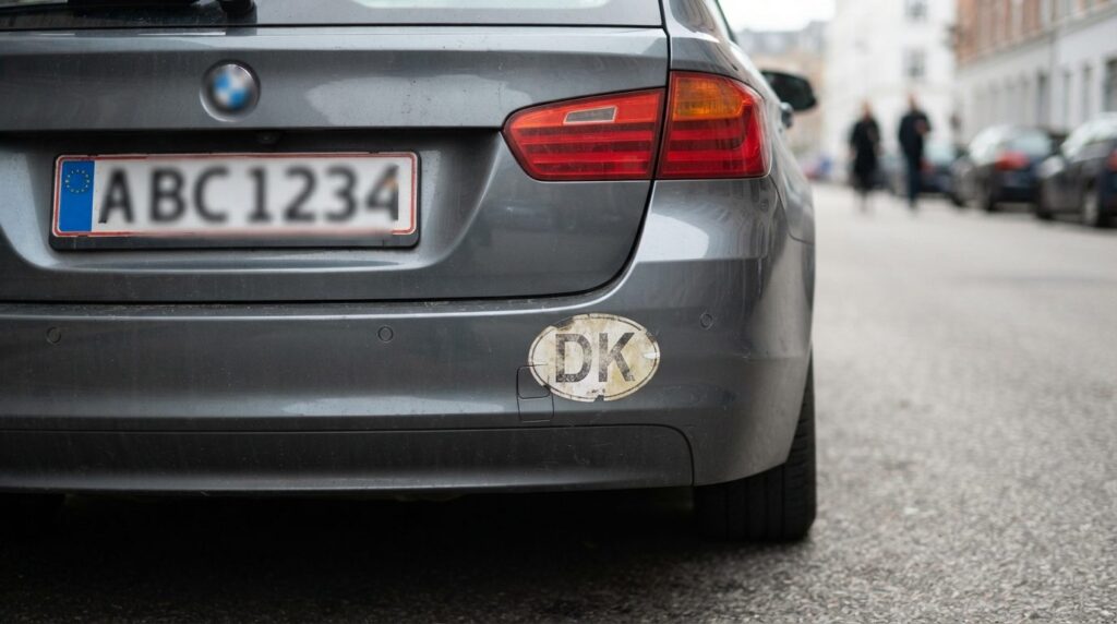 Detailed close-up stock photo of a cars rear bumper area sh